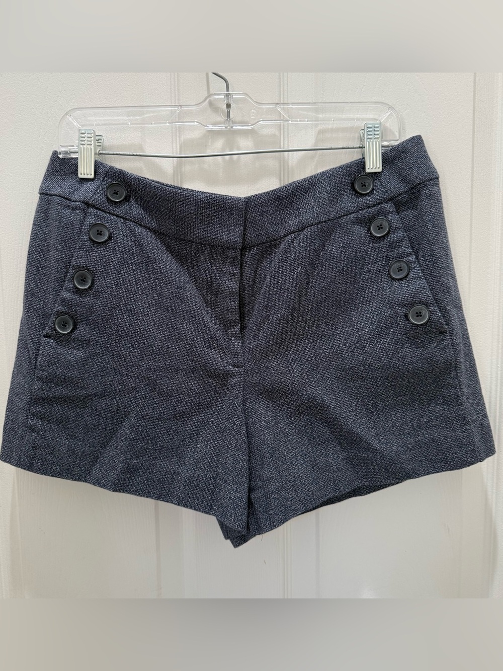 Loft Dark Gray Button-Accented Women's Shorts Size 10